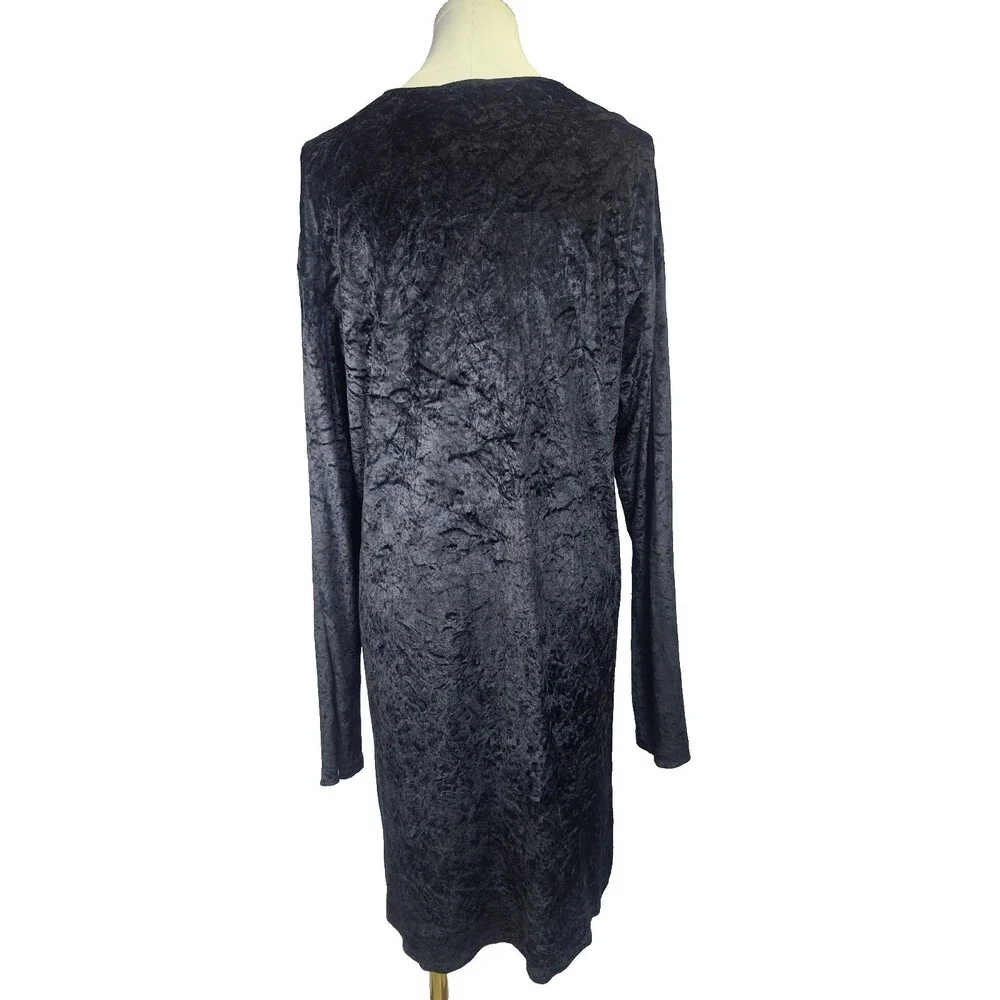 Victoria's‎ Secret Gold Label Vintage Sleepshirt Medium Black VELVET Whimsy Goth